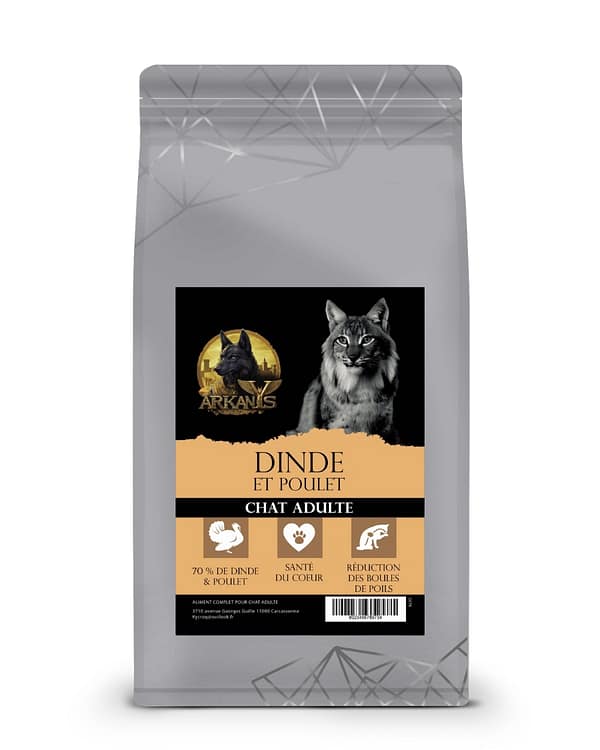 Croquettes Sans C&eacute;r&eacute;ales &ndash; Dinde & Poulet &ndash; Chat Adulte