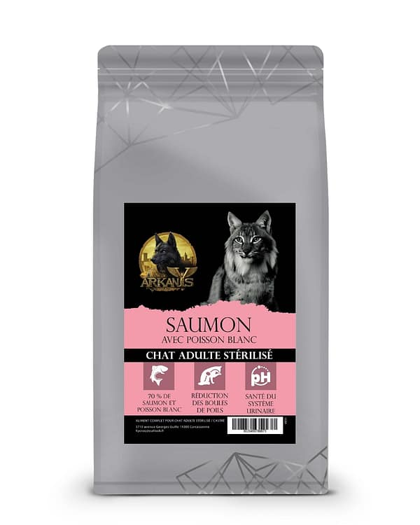 Croquettes Sans C&eacute;r&eacute;ales &ndash; Saumon & Poisson Blanc &ndash; Chat St&eacute;rilis&eacute;
