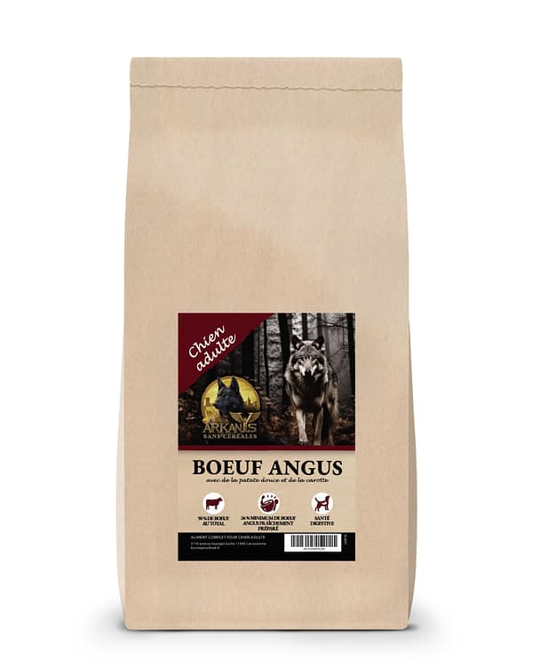 Croquettes Sans C&eacute;r&eacute;ales &ndash; B&oelig;uf Angus avec de la Patate Douce et de la Carotte &ndash; Chien Adulte