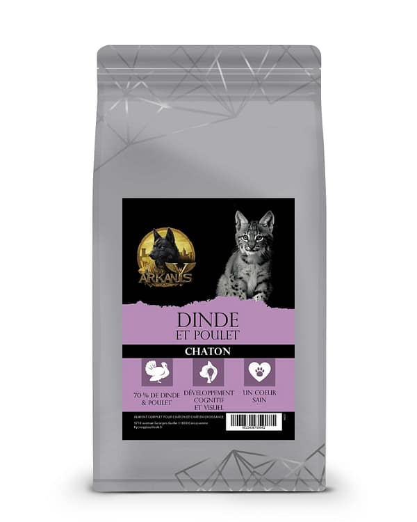 Croquettes Sans C&eacute;r&eacute;ales &ndash; 70% Dinde & Poulet &ndash; Chaton