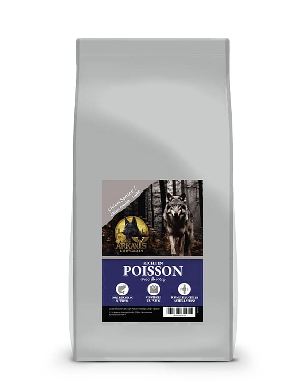Croquettes Low Grain &ndash; Riche en Poisson avec du Riz &ndash; Chien Senior / Chien Adulte Light