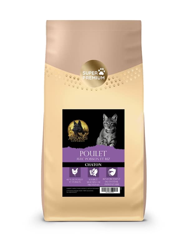 Croquettes Chaton Low Grain &ndash; Poulet avec Poisson et Riz