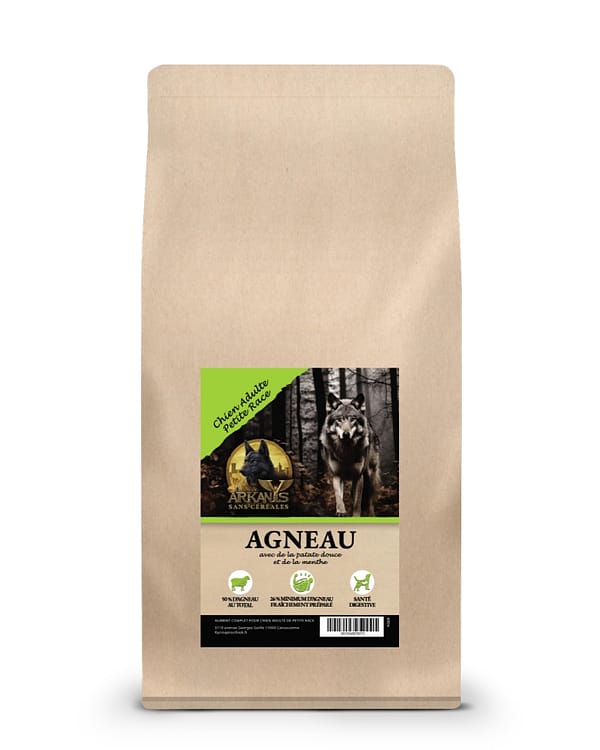 Croquettes Sans C&eacute;r&eacute;ales &ndash; Agneau avec Patate Douce et Menthe &ndash; Chien Adulte Petite Race